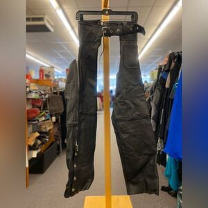 ZIR Small Black Leather Motorcycle Chaps